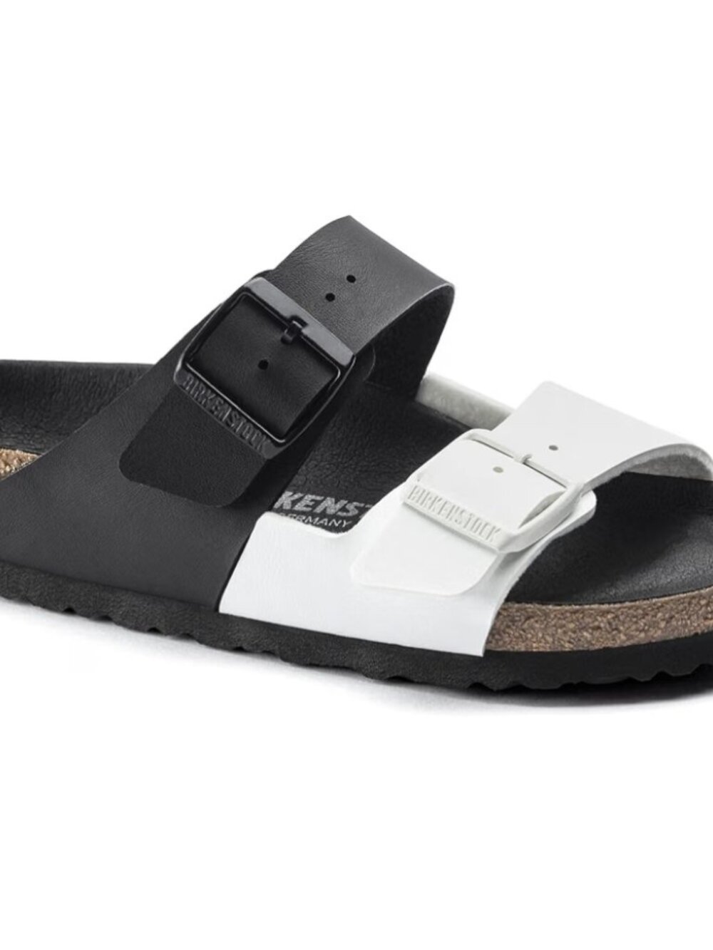 Authentic Birkenstock Arizona Split Colorblock Black/White Womens Sandals - NWOT
